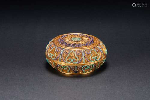 Gold filigree box Qing Dynasty