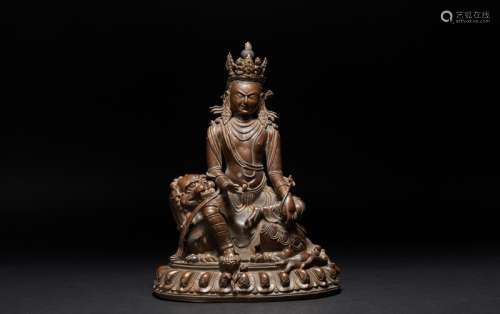 Bronze Manjusri Bodhisattva in Qing Dynasty