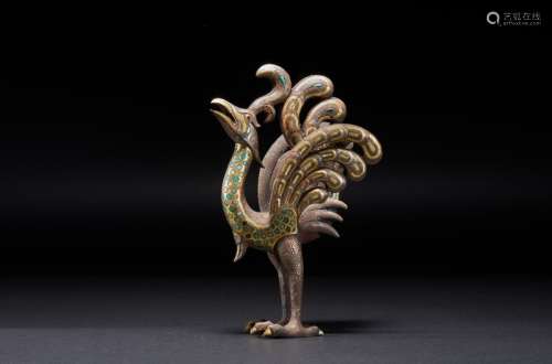 Peacock inlaid with gold and silver in the Han Dynasty