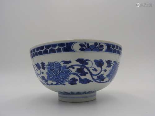 BLUE AND WHITE 'FISH AND LOTUS' BOWL KANGXI PERIOD p...