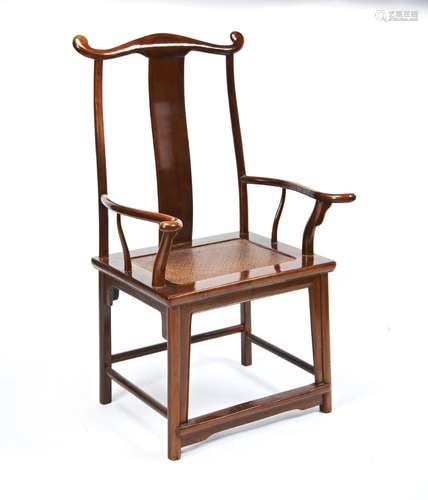 HARDWOOD YOKEBACK ARMCHAIR, GUANMAOYI LATE QING DYNASTY...