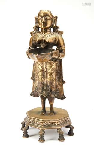 BRONZE STANDING FIGURE INDIA, 18TH / 19TH CENTURY 30.5cm hig...