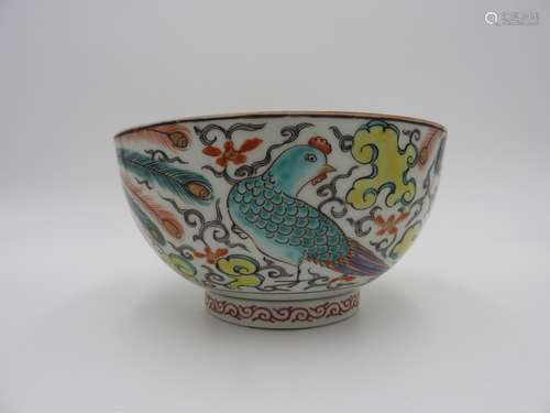 IMARI ENEMELLED DEEP BOWL 18TH / 19TH CENTURY painted in ton...