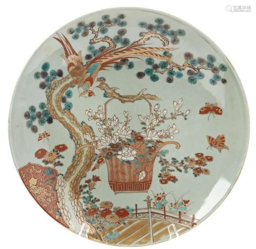 JAPANESE CELEDON GROUND KUTANI CHARGER MEIJI PERIOD  de...