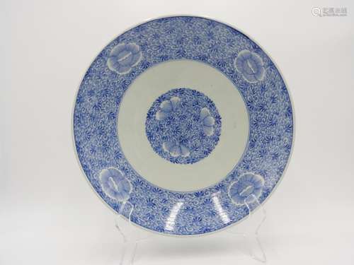 IMARI BLUE AND WHITE NABESHIMA-STYLE DISH  LATE EDO PERIOD, ...