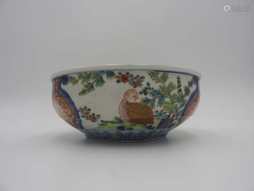 JAPANESE IMARI DEEP BOWL  18TH / 19TH CENTURY decorated in b...