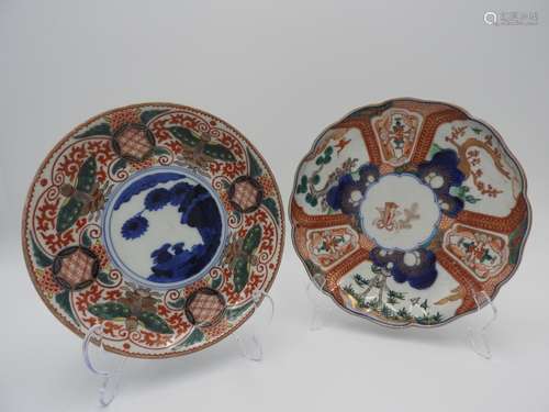 TWO IMARI DISHES  LATE EDO / MEIJI PERIOD each painted in th...