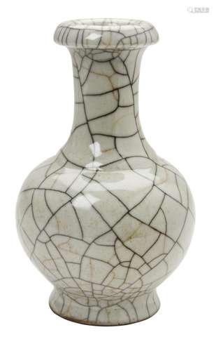 SMALL CRACKLE-GLAZE VASE SONG DYNASTY STYLE of baluster form...