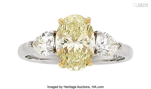 Colored Diamond, Diamond, Platinum, Gold Ring