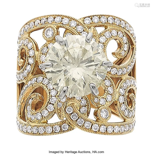 Diamond, Gold Ring Stones: Round brilliant-cut