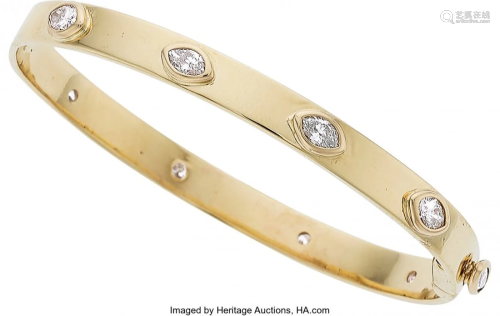 Diamond, Gold Bracelet Stones: Marquise-shaped