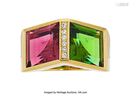 Tourmaline, Diamond, Gold Ring Stones: Lozenge-