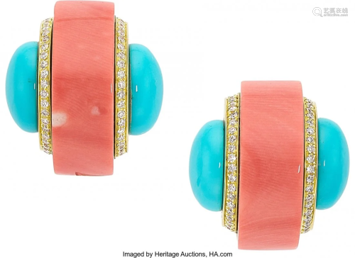 Aletto Brothers Diamond, Coral, Turquoise, Gold