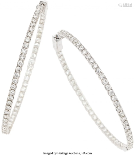 Diamond, White Gold Earrings Stones: Full-cut d