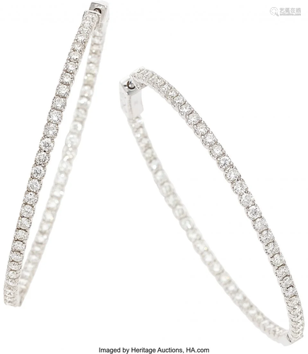 Diamond, White Gold Earrings Stones: Full-cut d