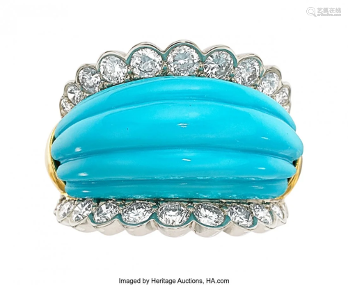 Aletto Brothers Turquoise, Diamond, Gold Ring S