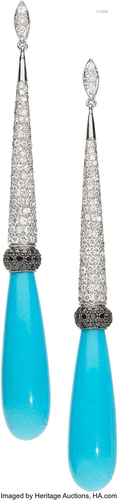 Eli Frei Diamond, Colored Diamond, Turquoise, Wh