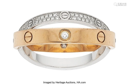 Cartier Diamond, Gold Ring Stones: Full-cut dia