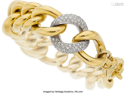 Diamond, Gold Bracelet Stones: Full-cut diamon