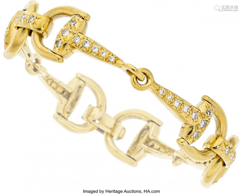 Diamond, Gold Bracelet Stones: Full-cut diamon