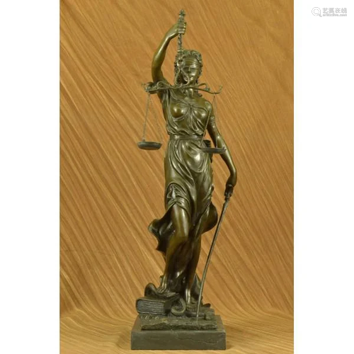 Blind Justice Lawyer Judge Court Room Bronze Sculpture