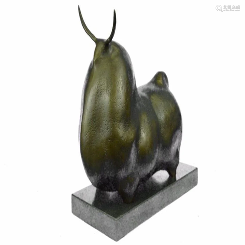 Dark Brown Patina Fighting Bull Bronze Sculpture