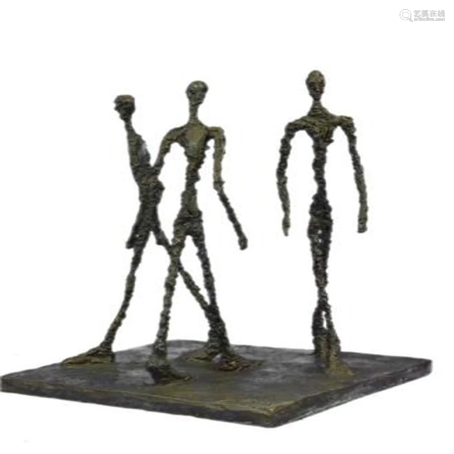 Three Walking Man Bronze Sculpture