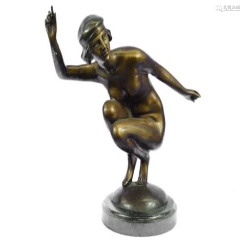 Nudist Performer Bronze Sculpture