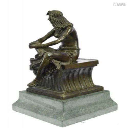 Sitting Egyptian Nude Princess Bronze Sculpture