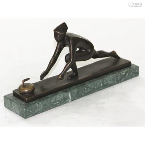 Curling Bronze Sculpture