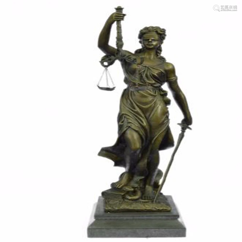 Lady Blind Justice Bronze Statue