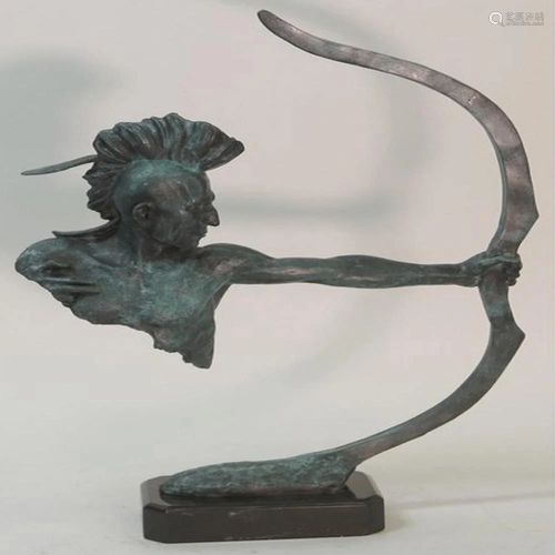 Indian Warrior Bronze Sculpture