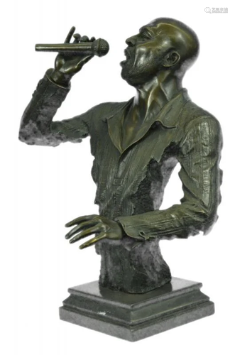 Singer Song Bronze Sculpture