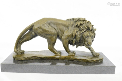 Wildlife Male Lion Bronze Sculpture