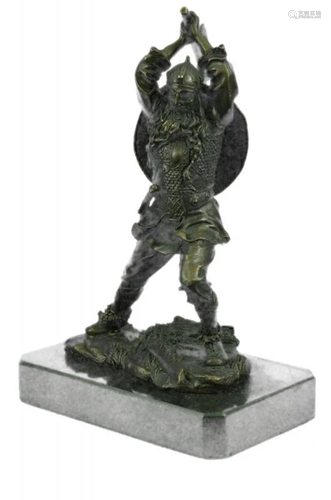 Warrior Wields his Labrys Bronze Sculpture