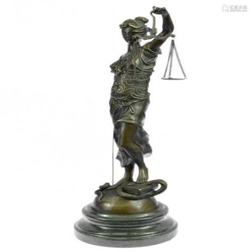 Blind Lady of Justice Bronze Statue