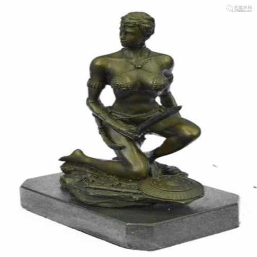 Amazon Woman With Sword Bronze Statue