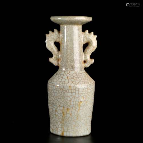 chinese ge-type glazed porcelain binaural vase