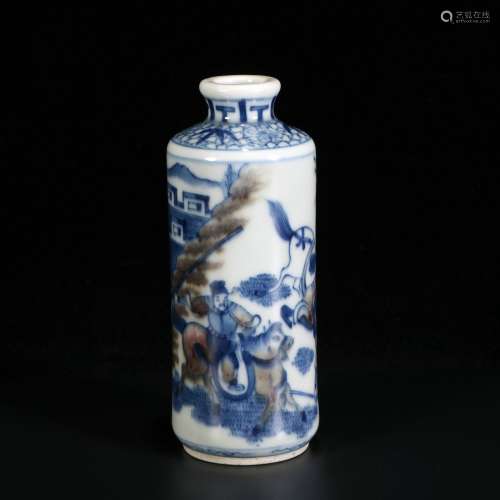 chinese blue and white porcelain snuff bottle