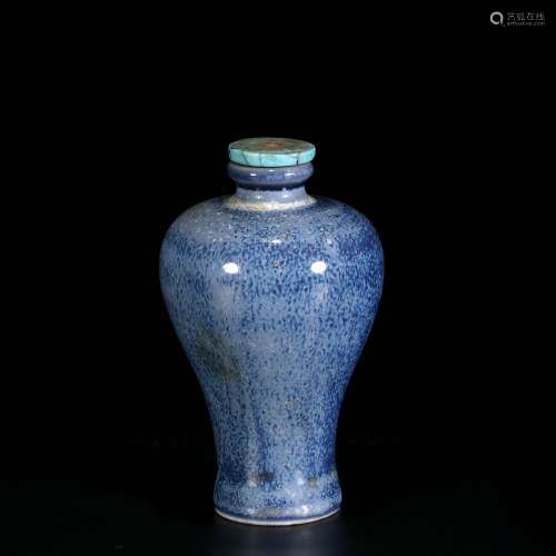 chinese blue glazed porcelain snuff bottle
