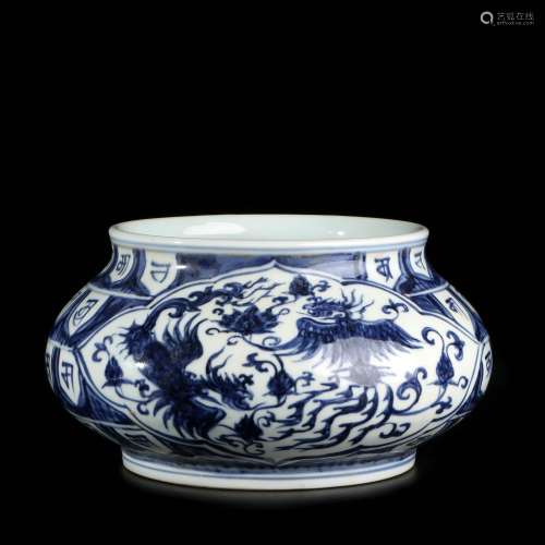 chinese blue and white porcelain incense burner