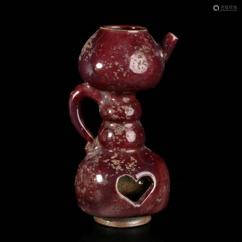 chinese red glazed porcelain pot