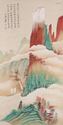 chinese zhang daqian's landscape painting