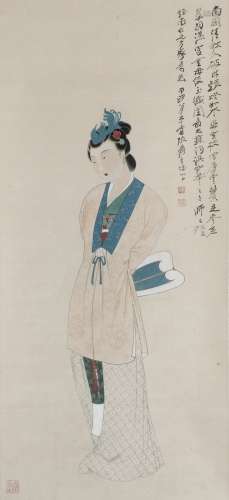 chinese zhang daqian's maid painting