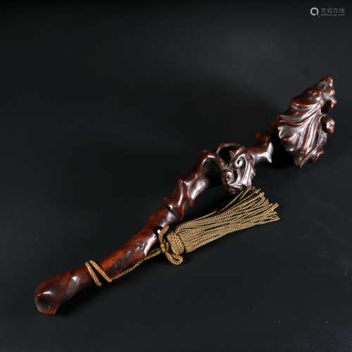 chinese wood carving ruyi scepter