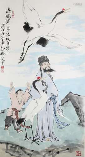 chinese fan zeng's figure painting
