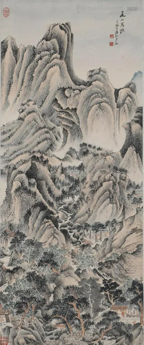 A Chinese Scroll Painting By Zhang Daqian