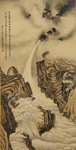 A Chinese Scroll Painting By Zhang Shanzi