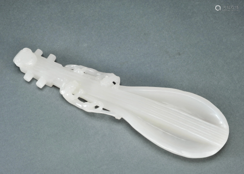 A White Jade Guqin Carving