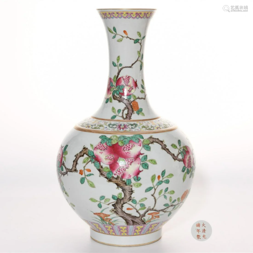 A Famille Rose Decorative Vase Guangxu Mark